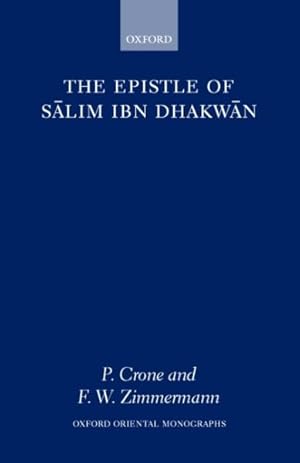 Imagen del vendedor de Epistle of Salim Ibn Dhakwan a la venta por GreatBookPrices