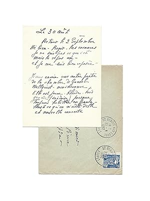 Lettre amical au jeune Roger Nimier sur sa bibliothèque Marie Laurencin accompagne sa lettre d un...