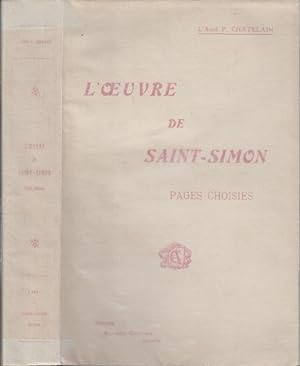 Imagen del vendedor de L'Oeuvre de Saint-Simon pages choisies a la venta por PRISCA
