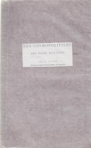 Seller image for Du non-cosmopolitisme des races humaines for sale by Librairie Lalibela