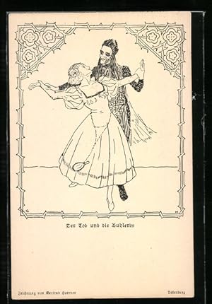 Ansichtskarte Der Tod und die Buhlerin beim Tanz