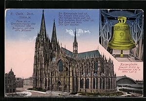 Ansichtskarte Köln, Kaiserglocke, Südseite des Doms, Vers