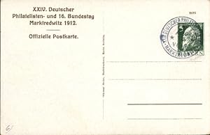 Privat-Ganzsache Bayern PP 27 C 39 01, 24. Deutscher Philatelistentag Marktredwitz 1912, SSt. B0.01
