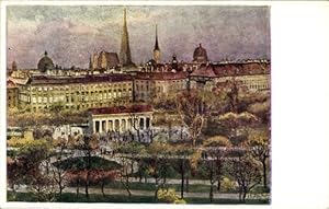 Künstler Ansichtskarte / Postkarte Hofecker, E. F., Wien 1 Innere Altstadt, Blick auf den Volksga...