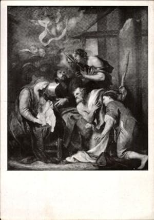 Künstler Ansichtskarte / Postkarte van Dyck, Anbetung der Hirten, Krippenszene