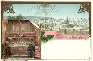 Litho Jerusalem, Israel, Gesamtansicht, die Weihnachtskrippe in Bethlehem