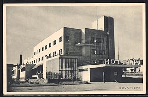 Ansichtskarte Rovaniemi, Blick auf ein Hotel, Bauhaus-Stil