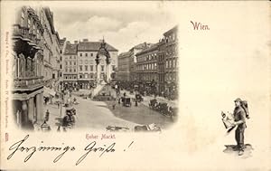 Ansichtskarte / Postkarte Wien 1., Blick auf den hohen Markt mit Brunnen