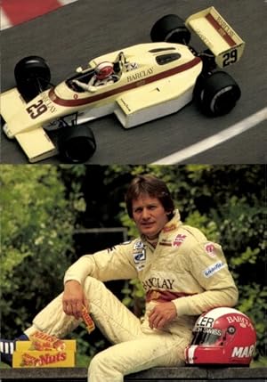 Ansichtskarte / Postkarte Rennfahrer Marc Surer, Formel 1, Team Arrows, Barclay, Reklame Nuts