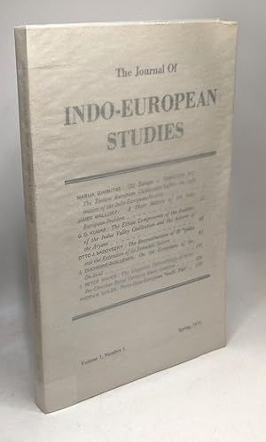 Seller image for The Journal Of indo-European Studies - VOLUME 1 N1 Spring 1973 for sale by crealivres
