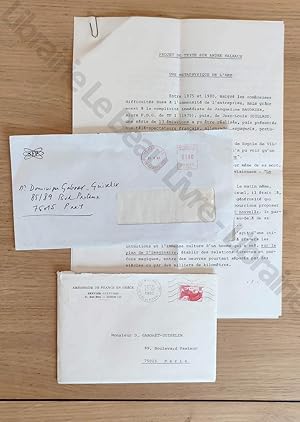 Deux lettres tapuscrites signée de Jean-Marie Drot en date 21 août 1982 et 15 octobre 1982, suivi...