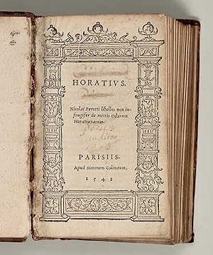 Bild des Verkufers fr Horatius. Nicolai Perotti libellus non infrugifer de metris odarum Horatianarum. zum Verkauf von Dinter