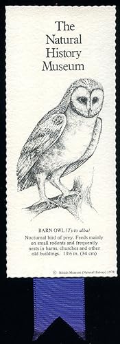 Seller image for Original Vintage Bookmark | The Natural History Museum | Barn Owl (Tyto alba) for sale by Little Stour Books PBFA Member