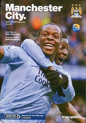 Imagen del vendedor de Manchester City v Chelsea : April 5th 2008 : Official Match Programme a la venta por Godley Books