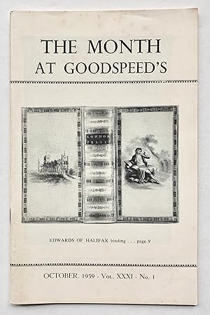 The Month at Goodspeed's. Volume XXXI, Number 1, October 1959