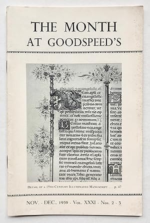 The Month at Goodspeed's. Volume XXXI, Nos. 2 - 3, November - December 1959