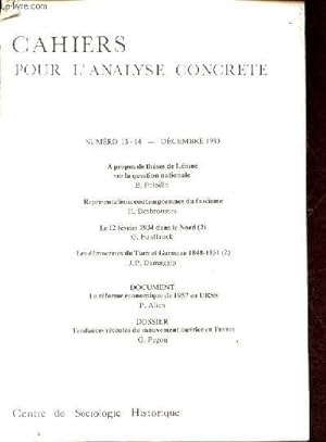 Cahiers pour l'analyse concrète n°13-14 décembre 1983 - A propos de thèses de Lénine sur la quest...