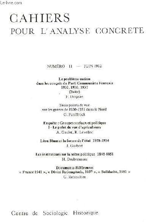 Cahiers pour l'analyse concrète n°11 juin 1982 - Le problème nation dans les congrès du Parti Com...