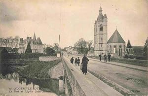 Postkarte Carte Postale 13975502 Nogent-le-Rotrou 28 Eure-et-Loir Le Pont et l'Eglise Saint Hilaire