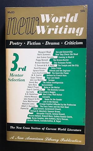 Bild des Verkufers fr New World Writing 3 : Third Mentor Selection (1953) - includes Strange Comfort Afforded by the Profession by Malcolm Lowry zum Verkauf von Philip Smith, Bookseller