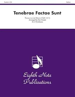 Imagen del vendedor de Tenebrae Factae Sunt : Score & Parts a la venta por GreatBookPrices