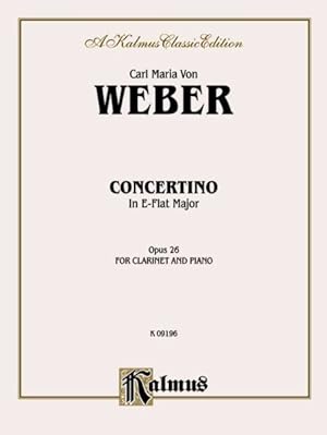 Seller image for Concertino in E-Flat Major : Opus 26 for Clarinet and Piano for sale by GreatBookPrices