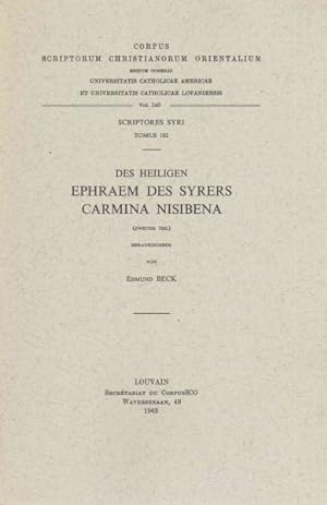 Image du vendeur pour Des Heiligen Ephraem Des Syrers Carmina Nisibena, II. Syr. 102. -Language: French mis en vente par GreatBookPrices