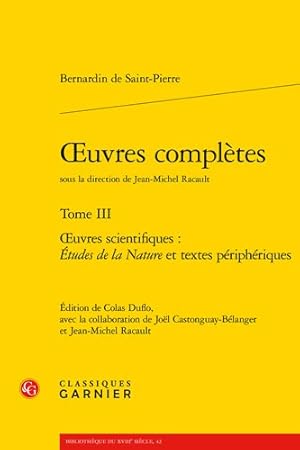 Seller image for Oeuvres Completes : Oeuvres Scientifiques: Etudes De La Nature Et Textes Peripheriques -Language: french for sale by GreatBookPrices