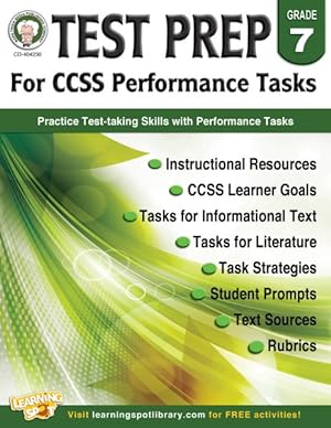 Imagen del vendedor de Test Prep for CCSS Performance Tasks, Grade 7 a la venta por GreatBookPrices