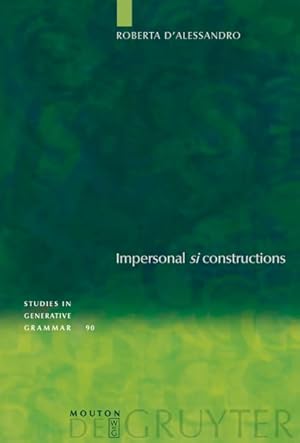 Imagen del vendedor de Impersonal Si Constructions : Agreement and Interpretation a la venta por GreatBookPrices