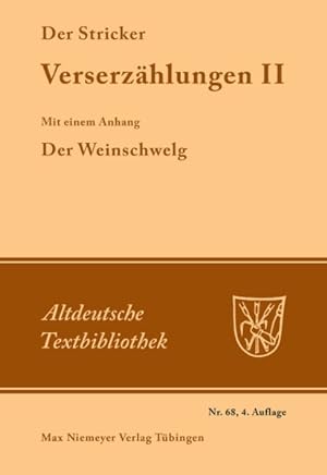 Immagine del venditore per Verserzhlungen : Mit Einem Anhang: Der Weinschwelg -Language: german venduto da GreatBookPrices