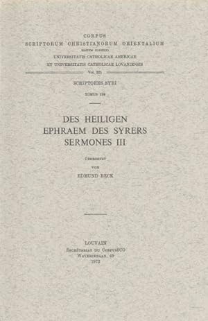 Seller image for Des Heiligen Ephraem Des Syrers : Sermones III -Language: German for sale by GreatBookPrices