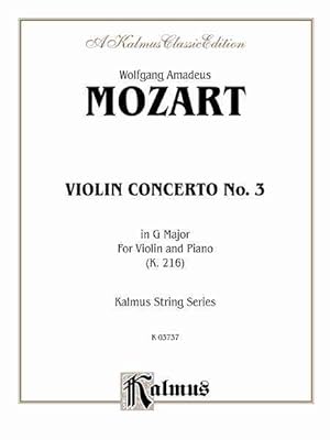 Seller image for Violin Concerto No. 3 in G Major for Violin and Piano (K. 216) for sale by GreatBookPrices