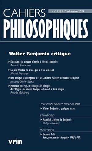 Imagen del vendedor de Walter Benjamin Critique -Language: french a la venta por GreatBookPrices