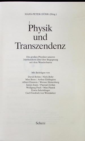 Bild des Verkufers fr Physik und Transzendenz. zum Verkauf von Antiquariat Bookfarm