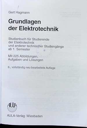 Seller image for Grundlagen der Elektrotechnik. for sale by Antiquariat Bookfarm