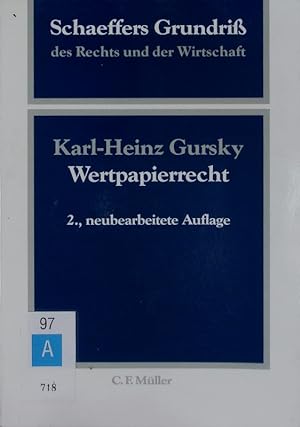 Seller image for Wertpapierrecht. for sale by Antiquariat Bookfarm