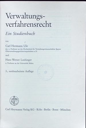 Seller image for Verwaltungsverfahrensrecht. for sale by Antiquariat Bookfarm