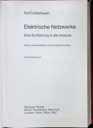 Immagine del venditore per Elektrische Netzwerke. venduto da Antiquariat Bookfarm