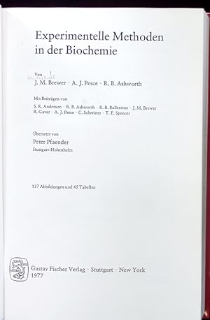 Bild des Verkufers fr Experimentelle Methoden in der Biochemie. zum Verkauf von Antiquariat Bookfarm