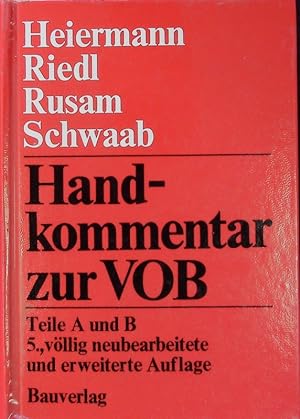 Seller image for Handkommentar zur VOB. for sale by Antiquariat Bookfarm