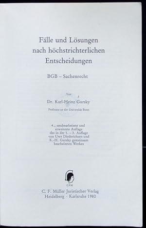 Imagen del vendedor de BGB - Sachenrecht. a la venta por Antiquariat Bookfarm