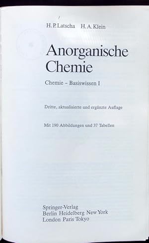 Seller image for Anorganische Chemie. for sale by Antiquariat Bookfarm