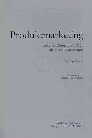 Seller image for Produktmarketing. for sale by Antiquariat Bookfarm