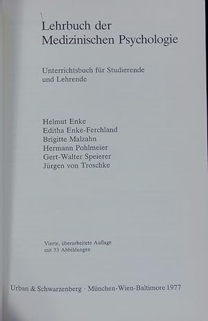 Seller image for Lehrbuch der Medizinischen Psychologie. for sale by Antiquariat Bookfarm