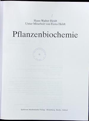 Seller image for Pflanzenbiochemie. for sale by Antiquariat Bookfarm