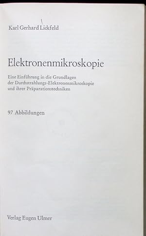 Bild des Verkufers fr Elektronenmikroskopie. zum Verkauf von Antiquariat Bookfarm