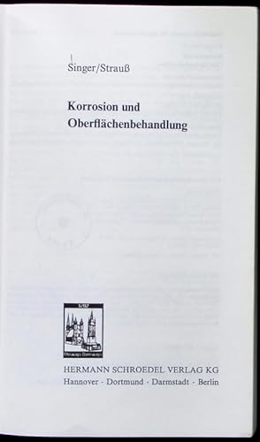 Bild des Verkufers fr Korrosion und Oberflchenbehandlung. zum Verkauf von Antiquariat Bookfarm