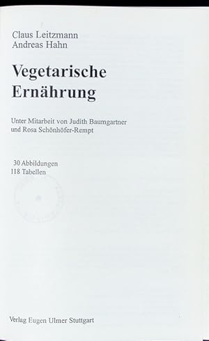 Immagine del venditore per Vegetarische Ernhrung. venduto da Antiquariat Bookfarm