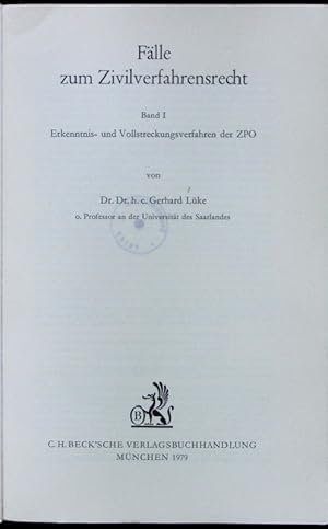 Bild des Verkufers fr Erkenntnis- und Vollstreckungsverfahren der ZPO. zum Verkauf von Antiquariat Bookfarm